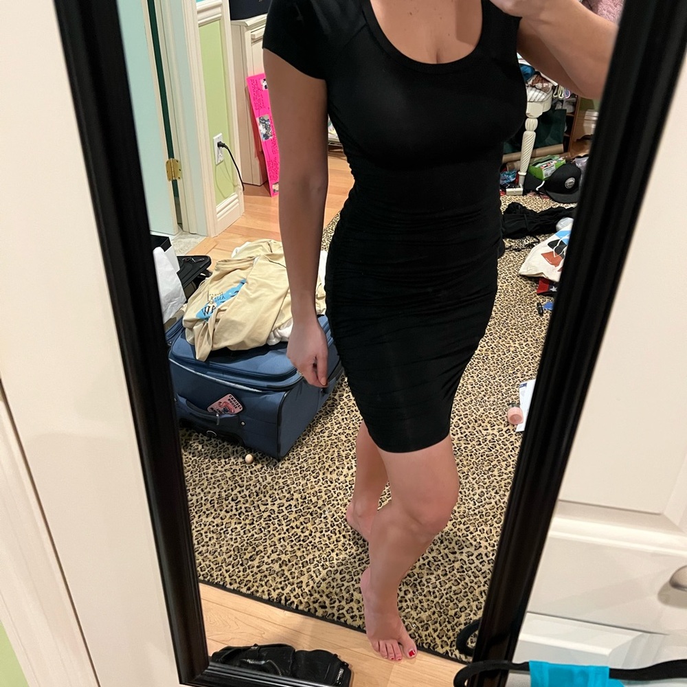 Splendid black stretchy fitted t-shirt dress, size XS